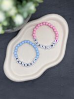 Perlenarmband Babygirl oder Babyboy für Kinder in rosa und blau