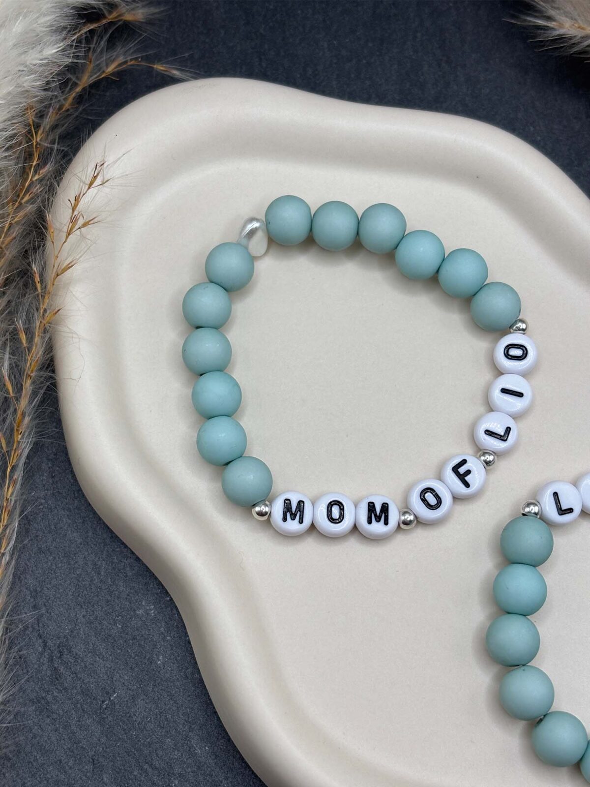 Personalisiertes Perlenarmband für Mama und Kind mit Namen – Bild 4