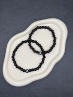 Personalisierte Partnerarmbänder – schwarzes 6 mm Perlen Duo für ihn und sie