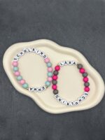 Kinderarmband bunt mit Name und Schulkind Buchstabenperlen