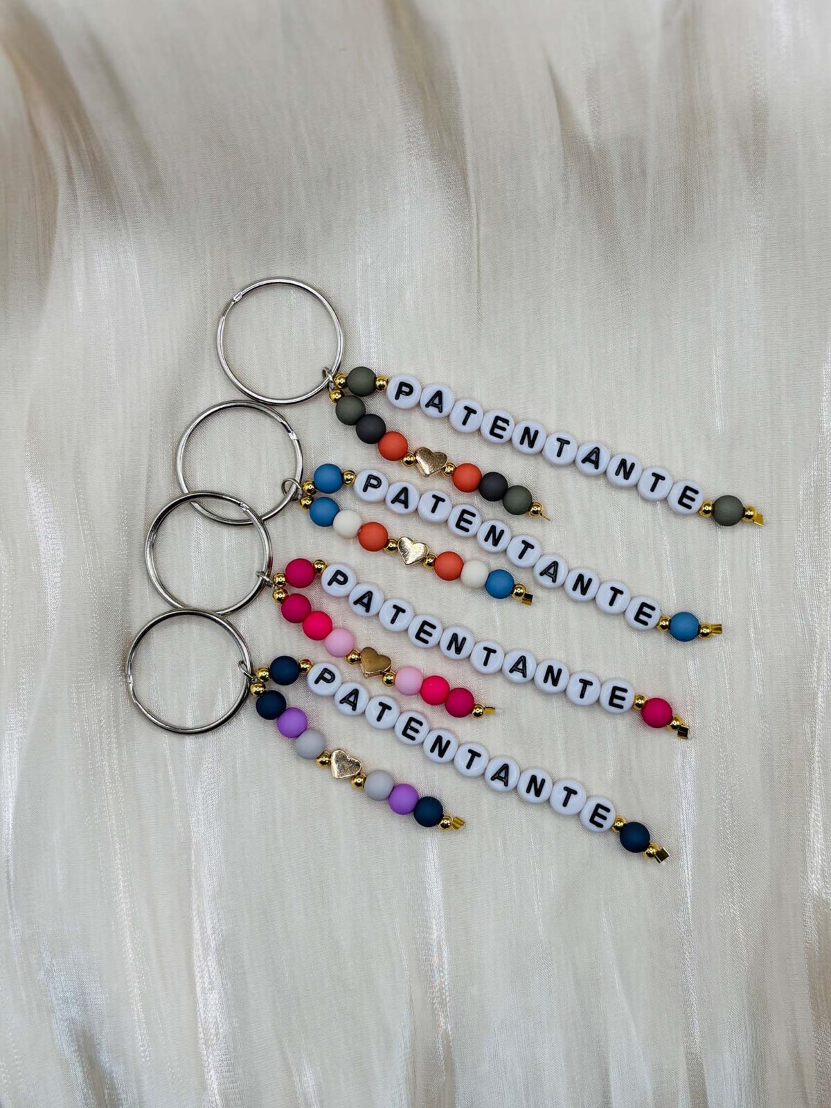 Bunter Perlen Schlüsselanhänger Patentante als Geschenk