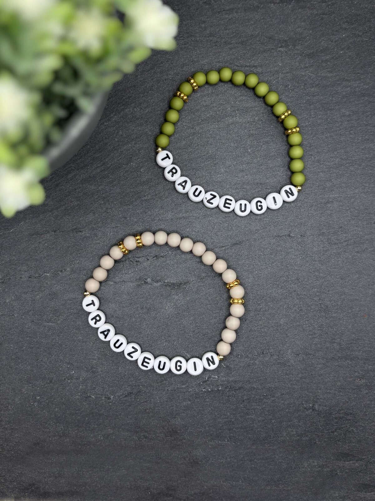 Elastische Trauzeugin Armbänder als Geschenk zur Hochzeit