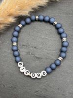 Geschwister Armband Jungen Blau Silber Geschenk Idee Handmade