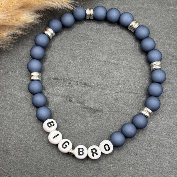 Geschwister Armband Jungen Blau Silber Geschenk Idee Handmade