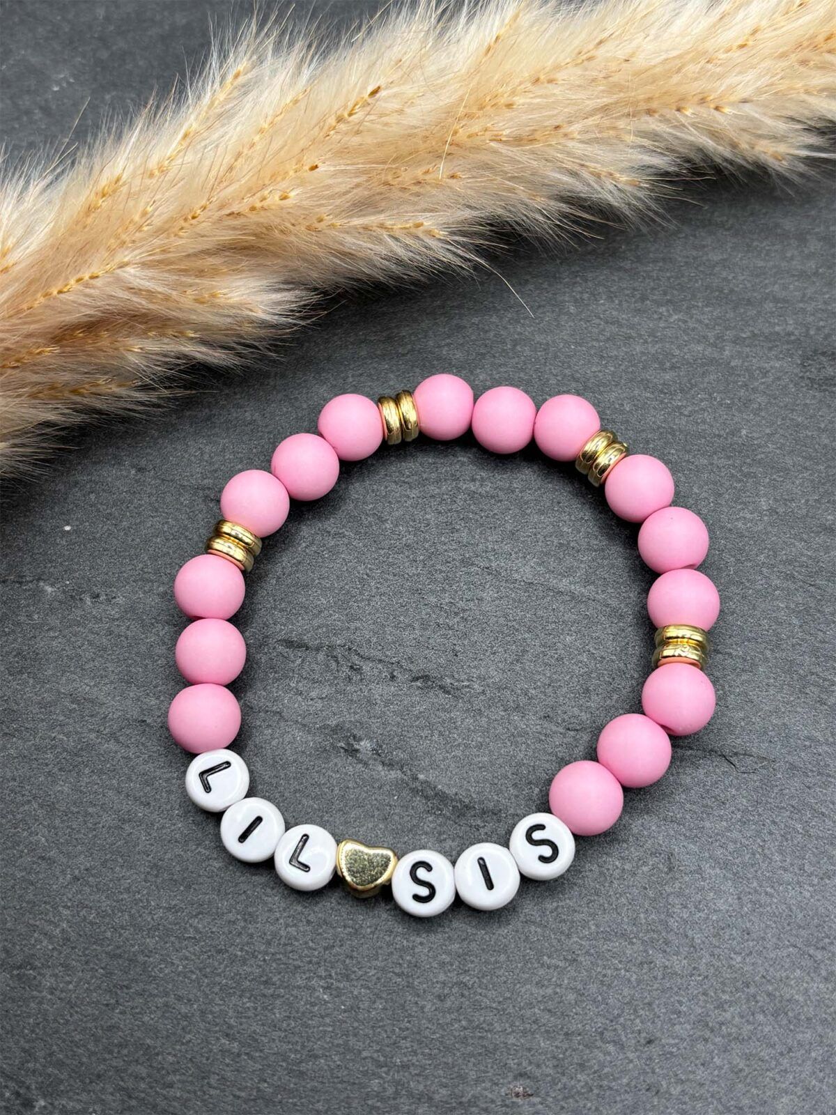 Kinderarmband Pink Perlen Armband Schwester Geschenk Idee
