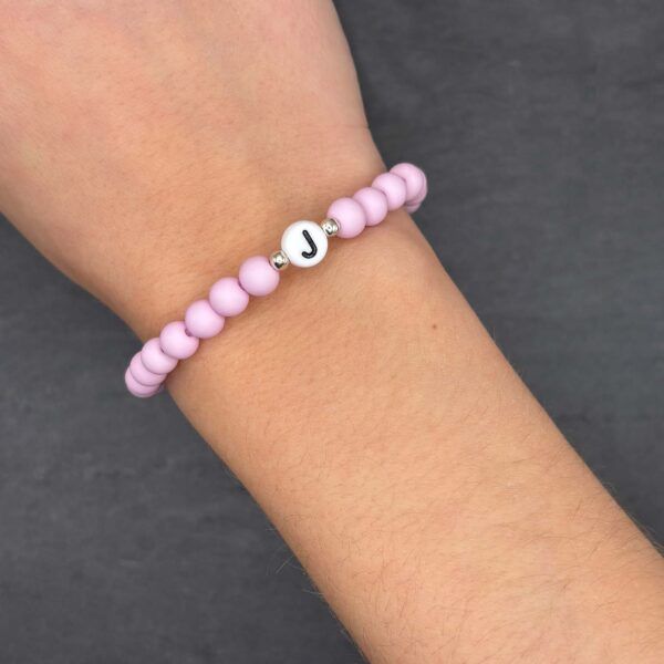 Kinderarmband personalisiert Rosa Grau Geschenk Handmade
