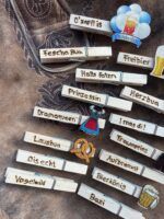 Personalisierte Wiesn Glubberl aus Holz mit bayerischen Sprüchen