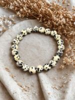 Dalmatiner Jaspis Perlenarmband Unisex Naturstein Schmuck