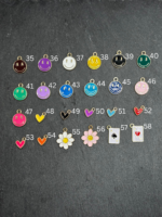 Bunte Emaille-Anhänger in Smiley-, Herz- und Blumenform – individualisierbare Charms für personalisiertes Armband in vielen Farben