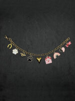 Personalisierbares Armband mit Tiermotiven, Herz und Regenbogen – goldfarbene Kette mit Charms