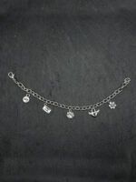 Silbernes DIY Armband mit BFF-Anhänger, Brief, Tatze und Herz – personalisierbar mit Charms