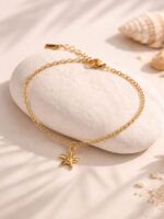 Fußkettchen Gold mit Seestern Anhänger Damen – Bild 3