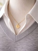 Goldene Personalisierte Initialen Kette graviert – Bild 3