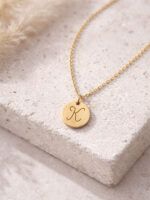 Goldene Personalisierte Initialen Kette graviert – Bild 5