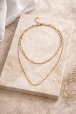 Mehrreihige Goldene Edelstahl Halskette Damen – Bild 3