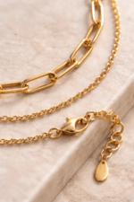 Mehrreihige Goldene Edelstahl Halskette Damen – Bild 5