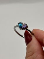 Geburtsstein Ring Silber mit 2 Steinen in Herzform – Bild 9
