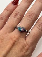 Geburtsstein Ring Silber mit 2 Steinen in Herzform – Bild 11