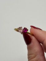 Geburtsstein Ring Gold mit 2 Steinen in Herzform – Bild 7